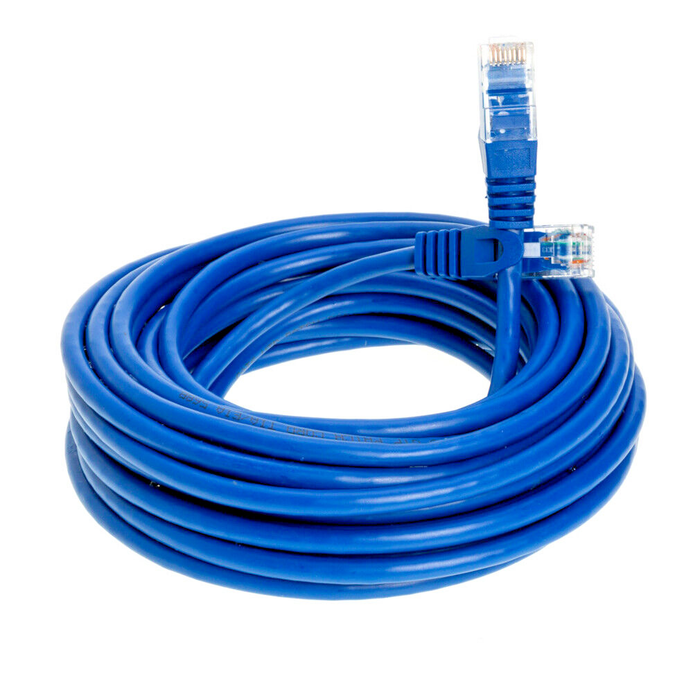 CAT6 Ethernet Patch Cable LAN Network RJ45 Cord Blue 50FT Multipack LOT