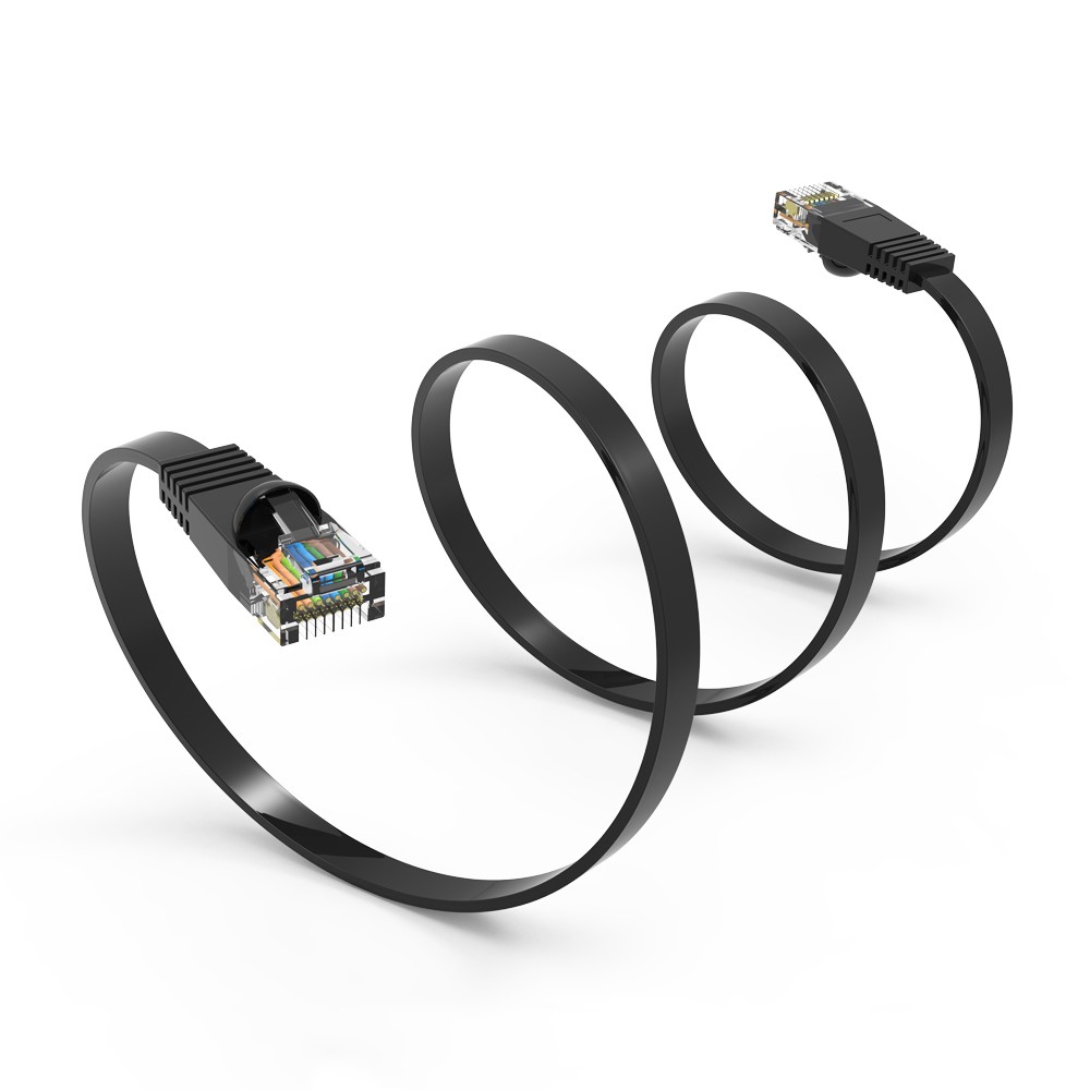 20 Pack of 1.5Ft CAT6 Flat Ethernet Network Cable Black
