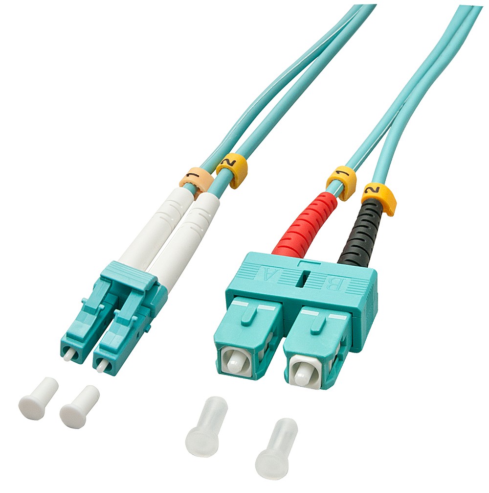 Lindy 1.0m OM3 LC – SC Duplex InfiniBand/fibre optic cable 1 m Turquoise