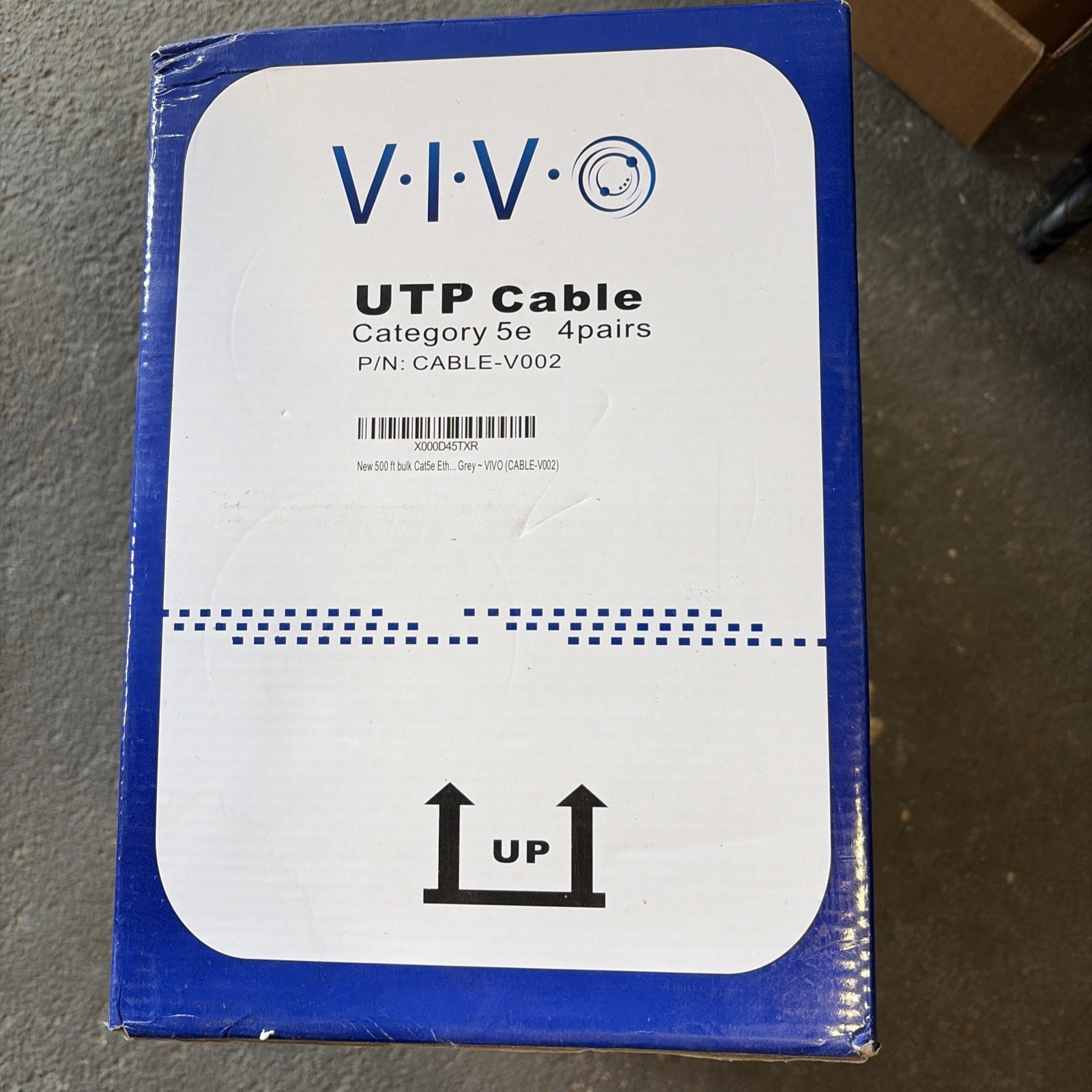 VIVO White 500ft Bulk Cat5e LAN Ethernet Cable / Wire UTP Pull Box. READ