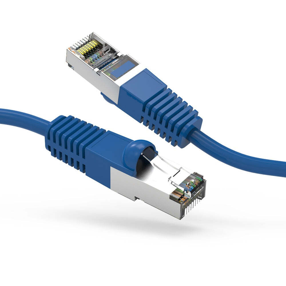 1Ft CAT6 Shielded (SSTP) Ethernet Network Booted Cable Blue