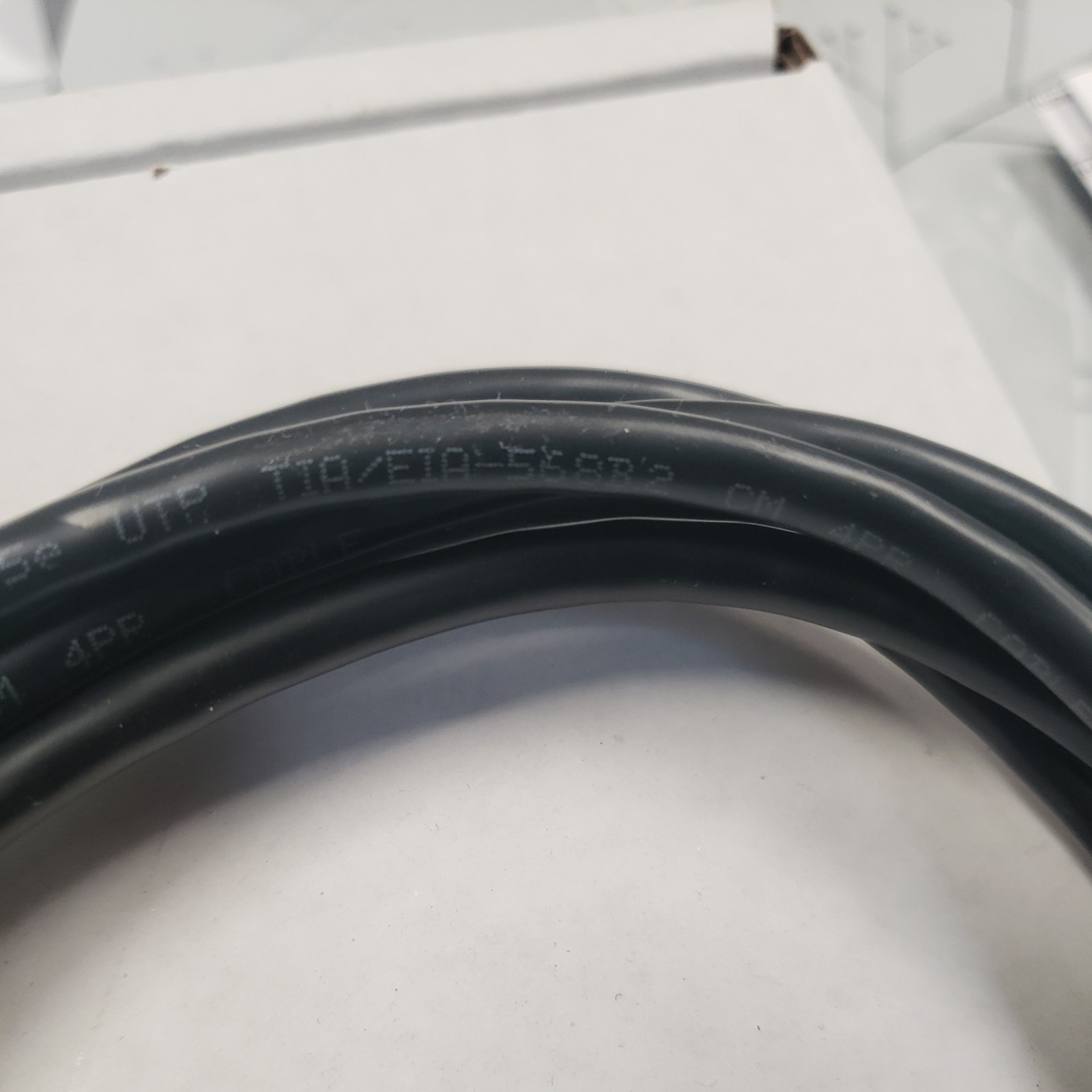CAT5e Cable 7ft ~ TIA/EIA-568B.2 UTP~ 60° CM 24AWG ~ C-UL E201854-B ETL Verified