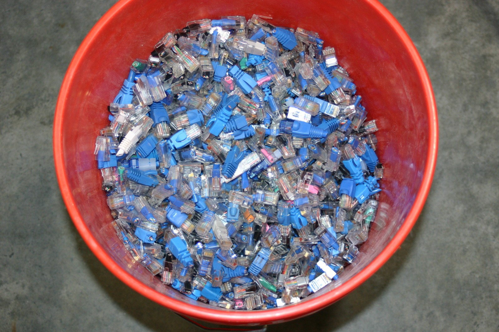 Gold scrap RJ45 network data connectors 15 pounds used electronics