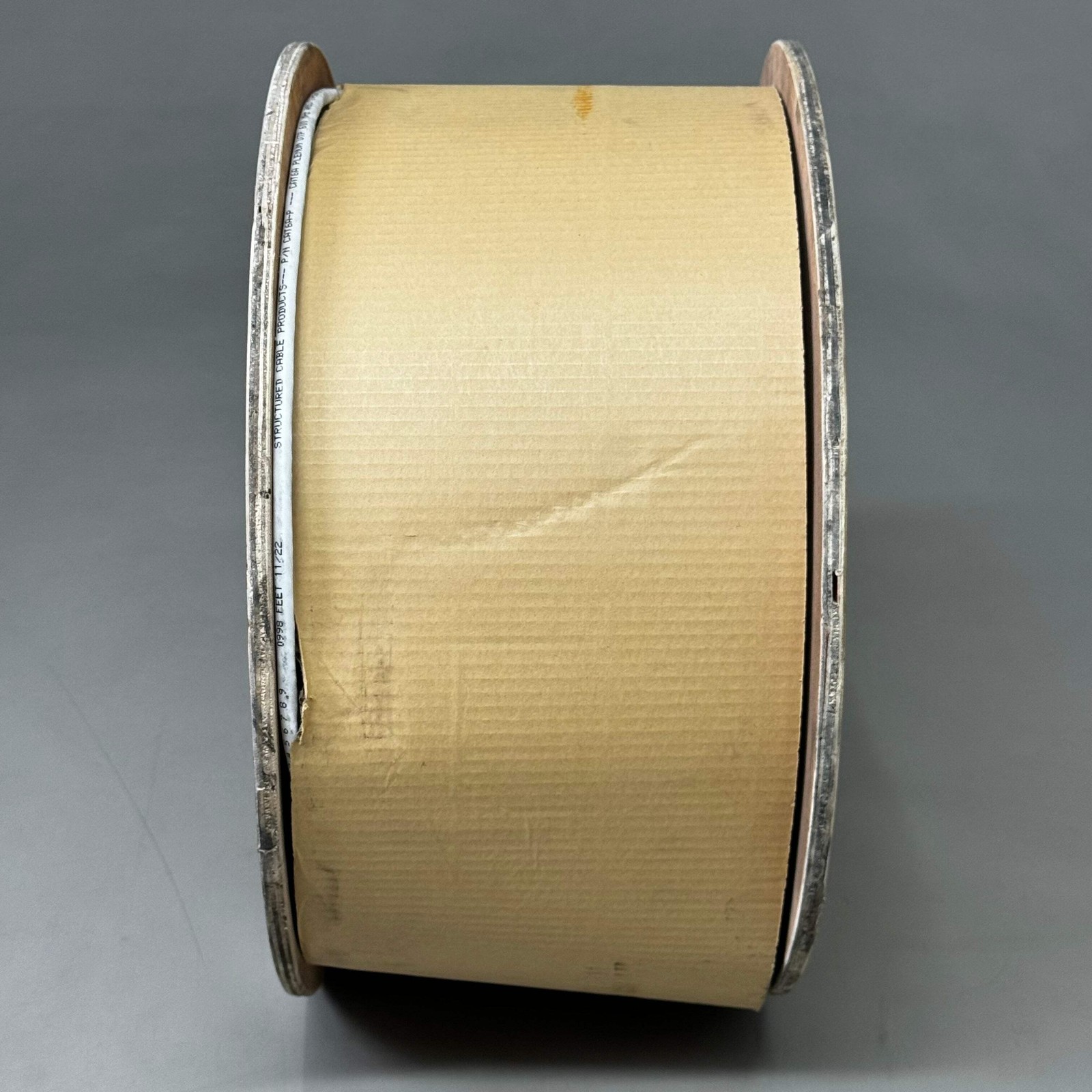 SCP CAT6A Plenum Enhanced 600 MHz 23 AWG Packaging Spool 1000ft White CAT6A-P-WT