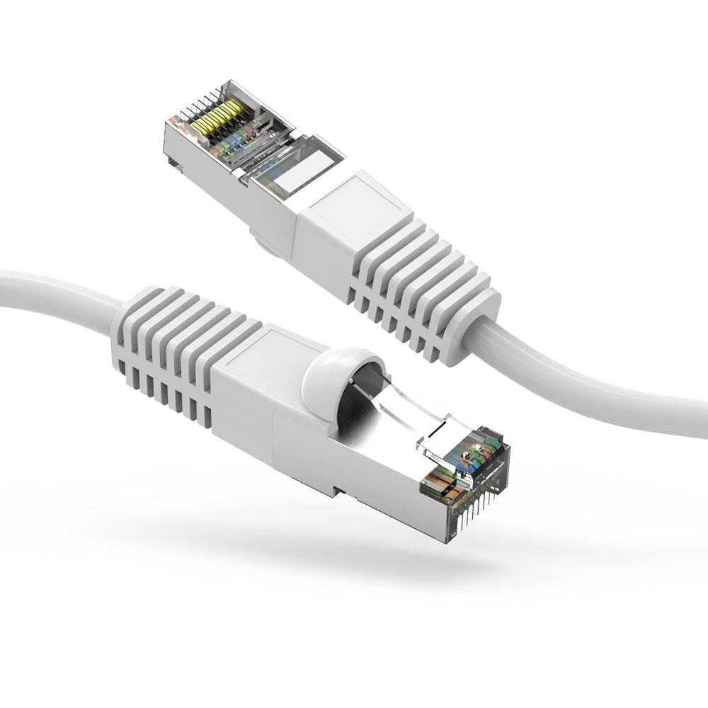 0.5Ft CAT6 Shielded (SSTP) Ethernet Network Booted Cable White