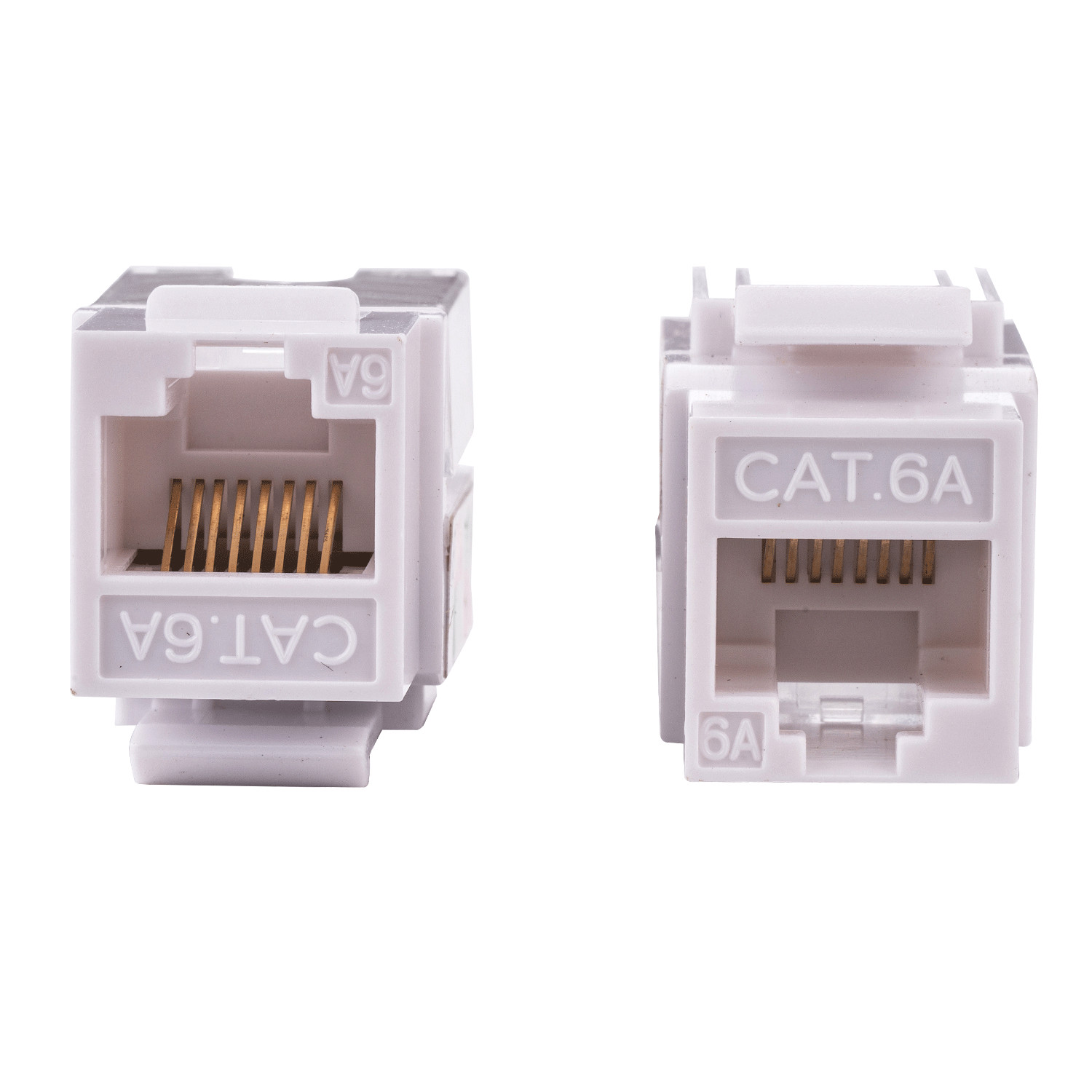 CAT6A Keystone Ethernet Wall Jack Punch Down 45° Angled UTP 45-Degree White lot