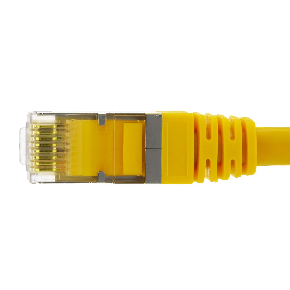 Ethernet Patch Cable CAT6A, S/FTP, 26AWG, 0.5 Ft, 5 pack, Yellow