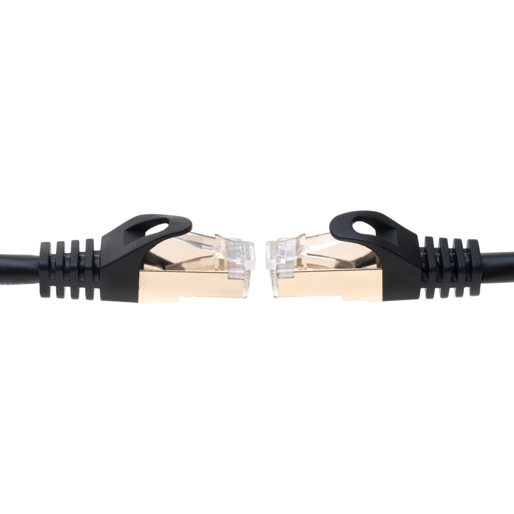 Cat7 Black S/FTP Pure Copper Ethernet Patch Cord LAN Network Cable 6ft- 20ft LOT