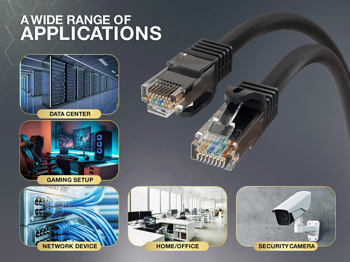 12ft Cat6a UTP 10G Ethernet Network Patch Cable Snagless 24AWG Bare Copper, B…