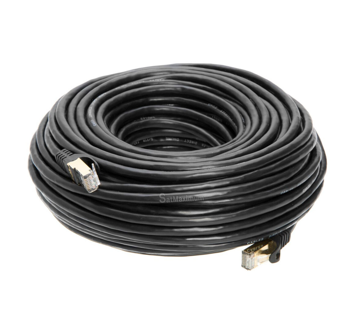 Cat7 S/FTP Ethernet Cable High Speed LAN RJ45 Patch Cord Black 25ft – 200ft LOT