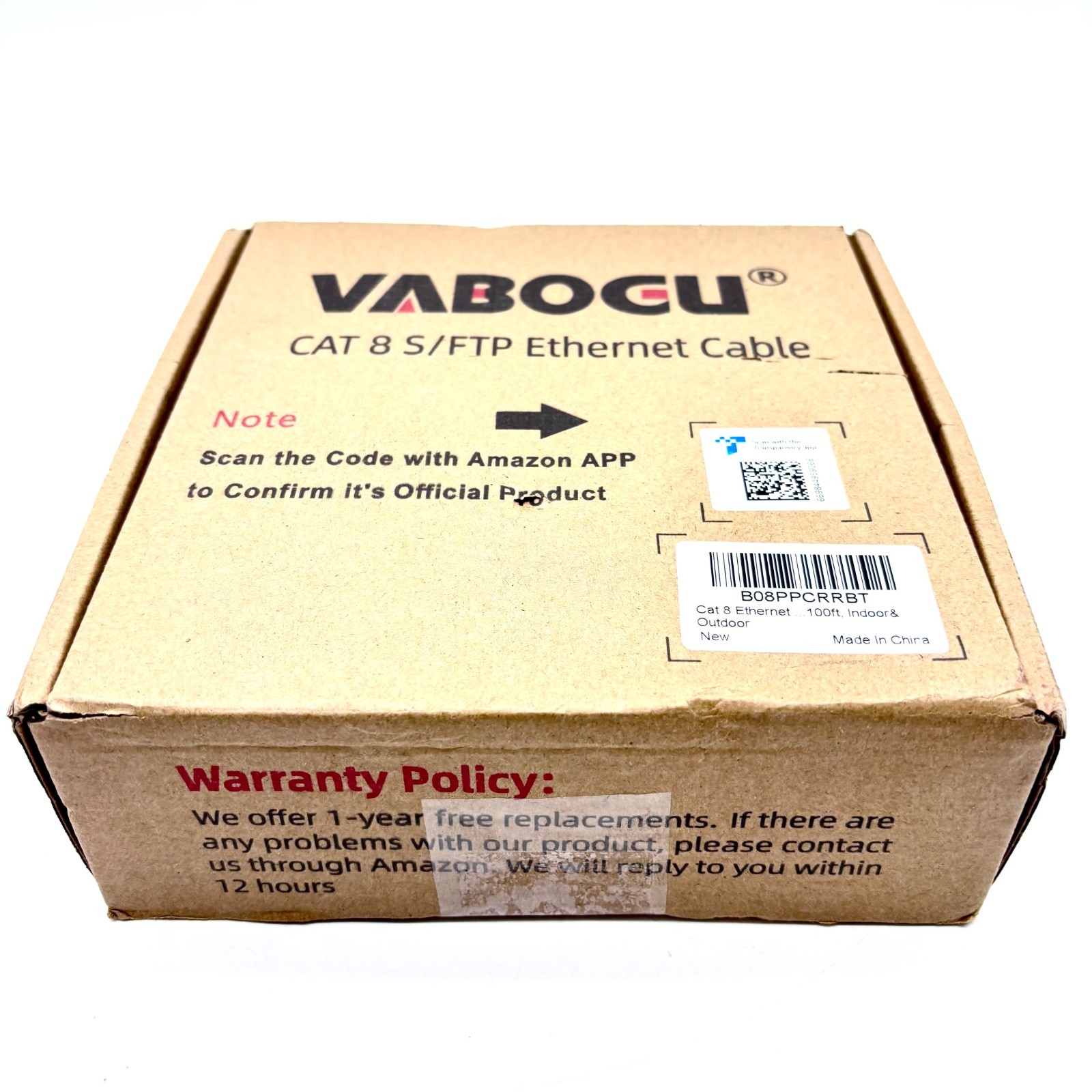 VABOGU 100 Feet Indoor and Outdoor Cat 8 S/FTP Ethernet Cable