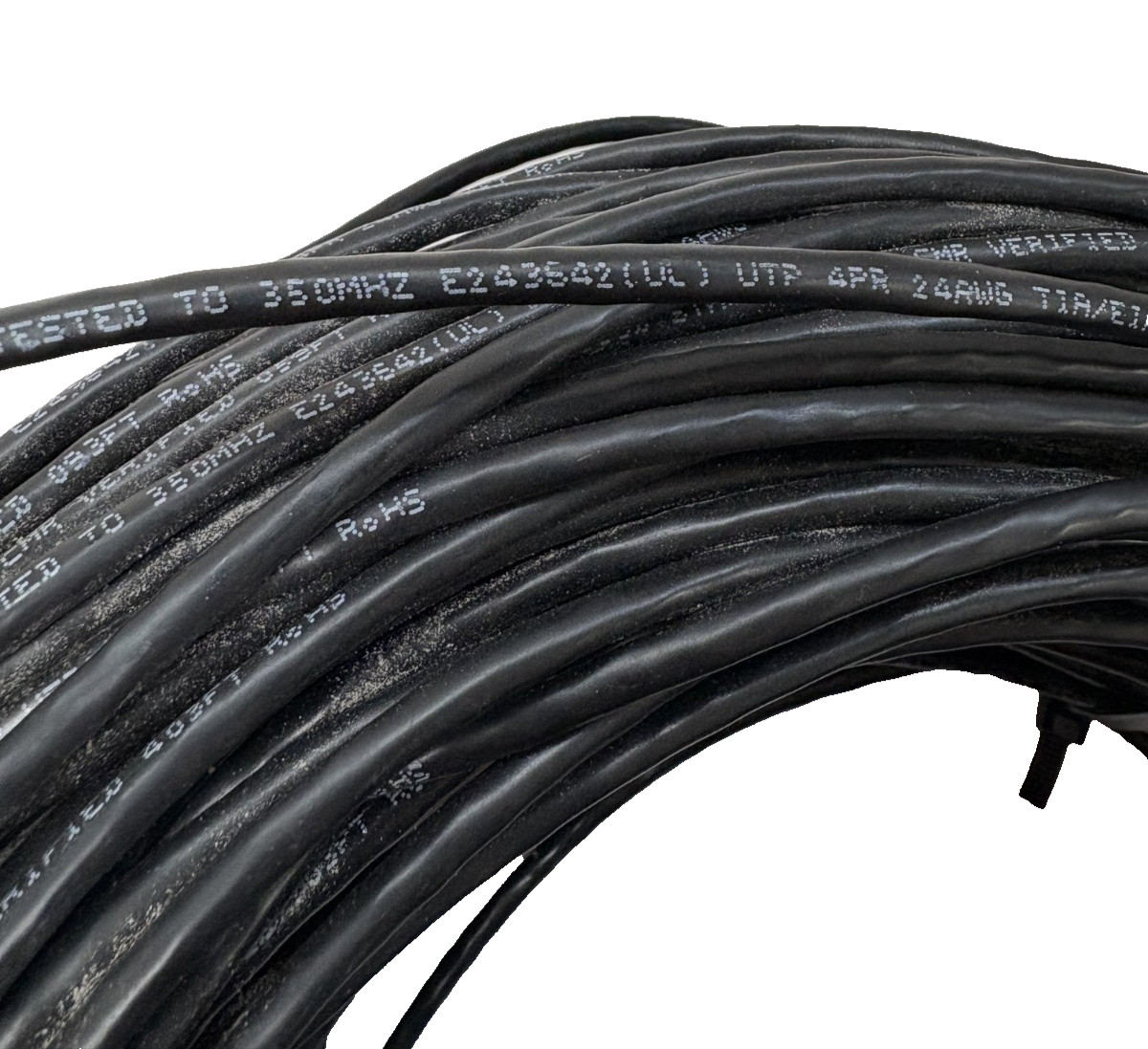 CATEGORY 5E CABLE EIA/TIA 568B 8C 24AWG TESTED TO 350 MHZ 440 FT