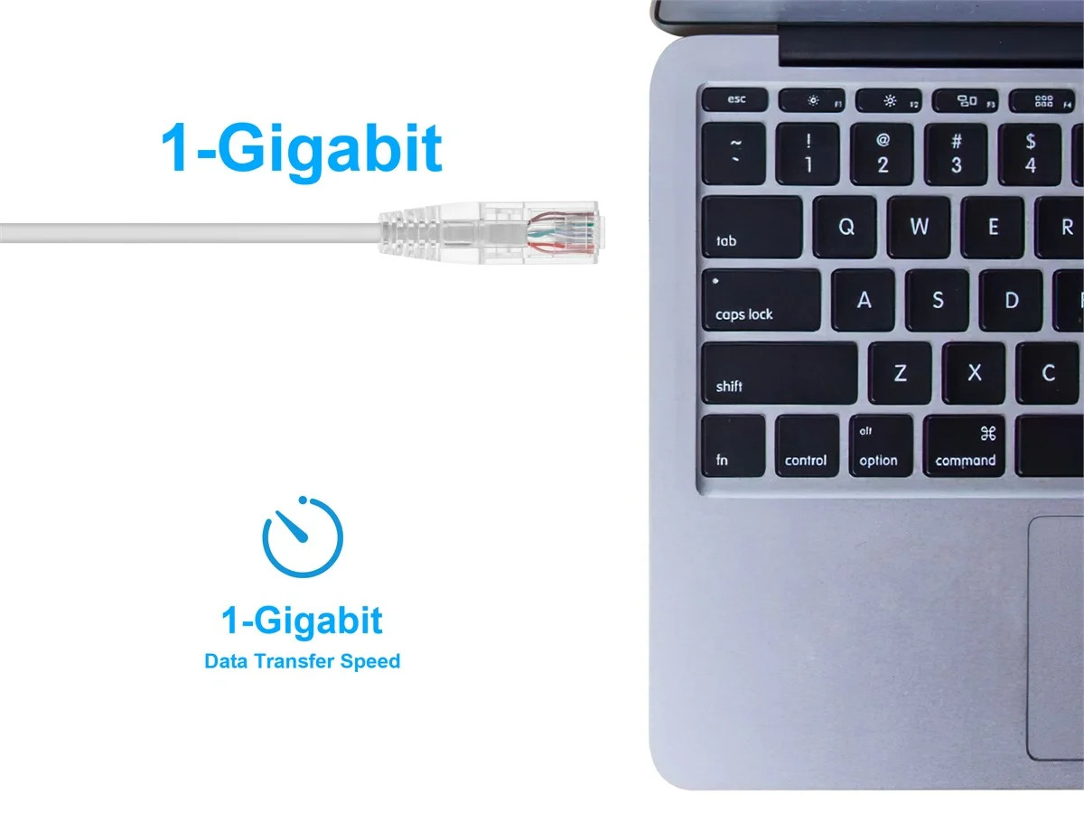 Monoprice Cat6 Ethernet Patch Cable – 3 feet – White | Snagless RJ45 Stranded