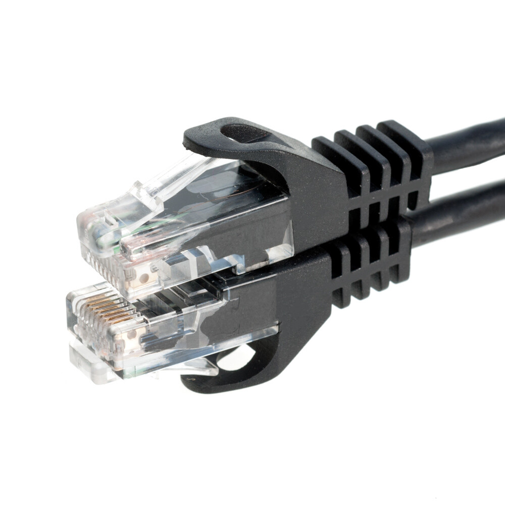 CAT5 Network Patch Cable RJ-45 Ethernet LAN Internet Cable Black 1.5FT – 20FT