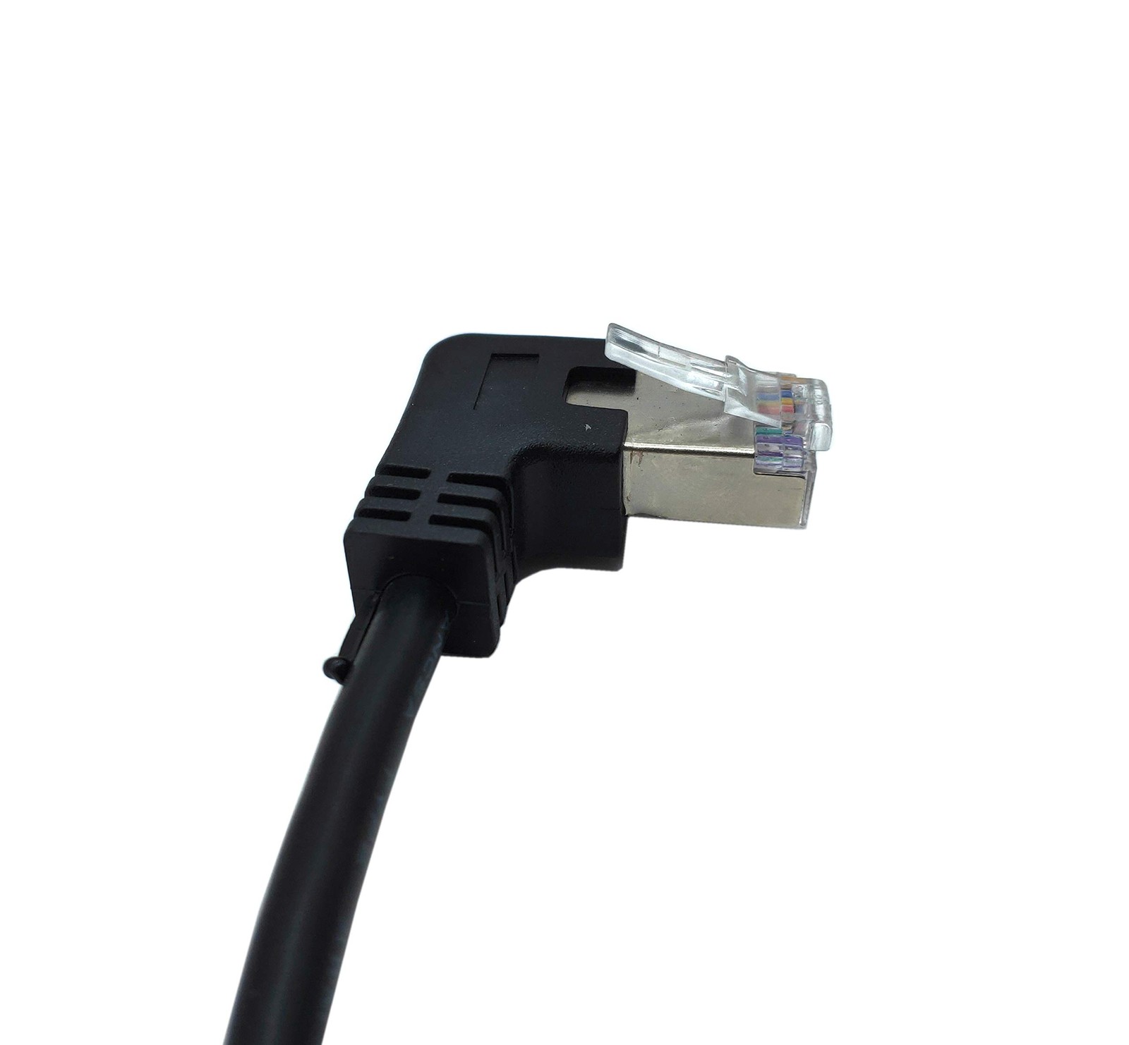 10 Inch CAT6 Ethernet Extension Cable RJ45 Male To Female 90 Degree Right