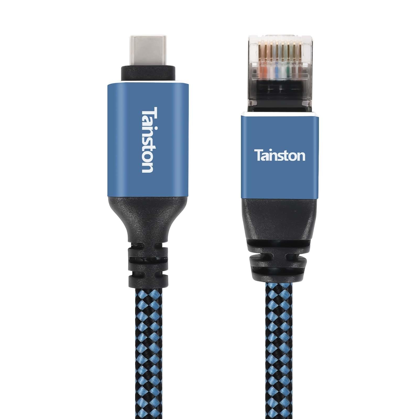Tainston USB C to Ethernet Cable, 4Ft Type C RJ45 Cable,USB C 4 FT, Blue