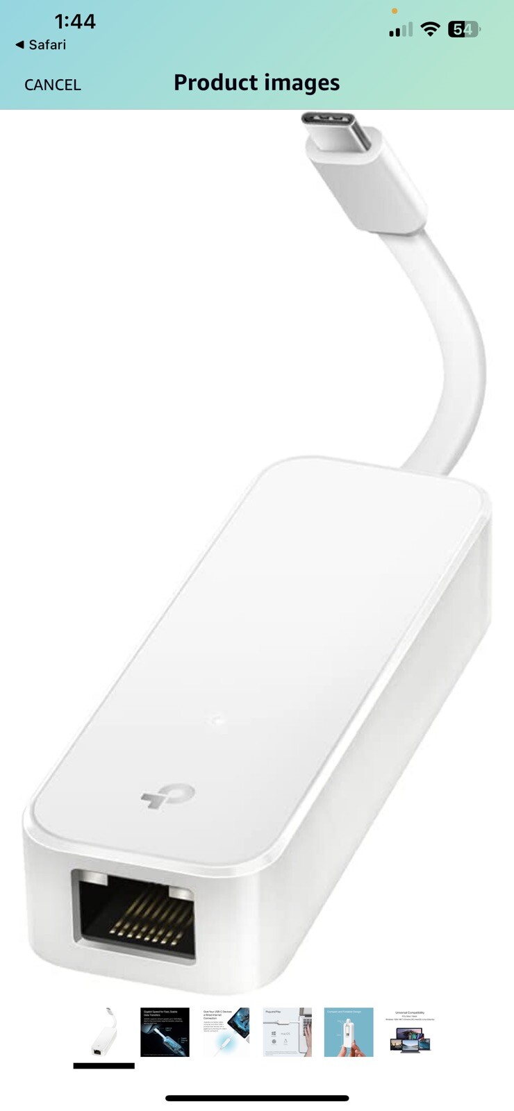 TP-Link USB C To Ethernet Adapter (UE300C) White