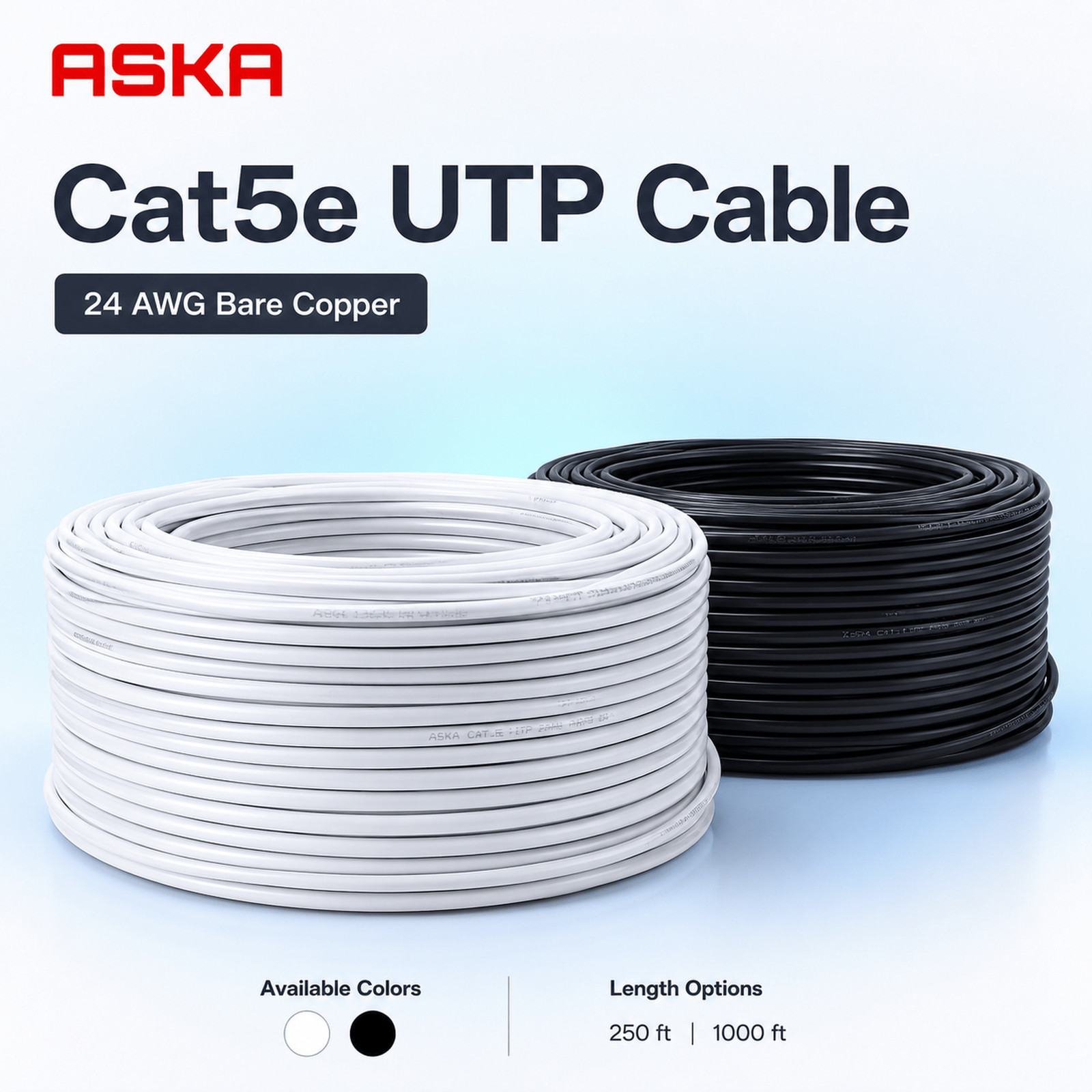 ETHERNET OUTDOOR DIRECT BURIAL LAN CABLE UTP CAT 5E 24AWG SOLID BARE COPPER