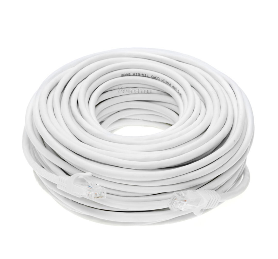 CAT6e/CAT6 Ethernet Network Patch Cable 550MHz LAN Cable White 25FT- 200FT LOT