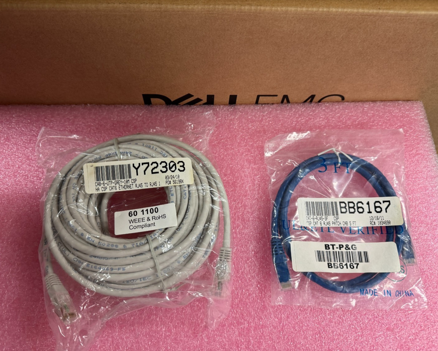 Cat 6 (UTP) RJ45 Patch Cable 3′ or 30′ (10m) Contact Gold Plating TIA/EIA-568B