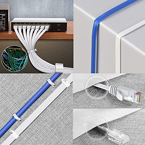 BUSOHE Cat6 Ethernet Cable 30 FT White, Cat-6 Flat RJ45 Computer Internet LAN Ne