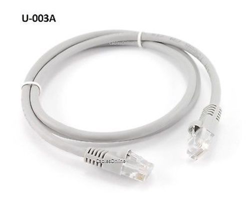 3ft Molded Cat5e 350MHz Ethernet Grey RJ45 Network Cable – CablesOnline U-003A