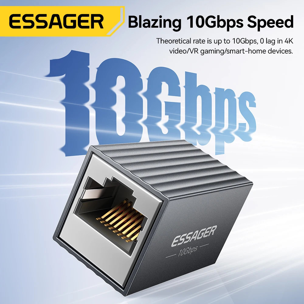 Essager RJ45 Connector Port 10Gbps Network Extender Extension For Ethernet Cable