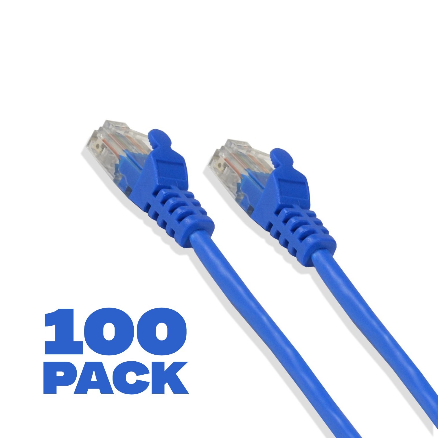 100 Pack – 1ft Cat5e Cable Ethernet LAN Network RJ45 Patch Cord Internet Blue