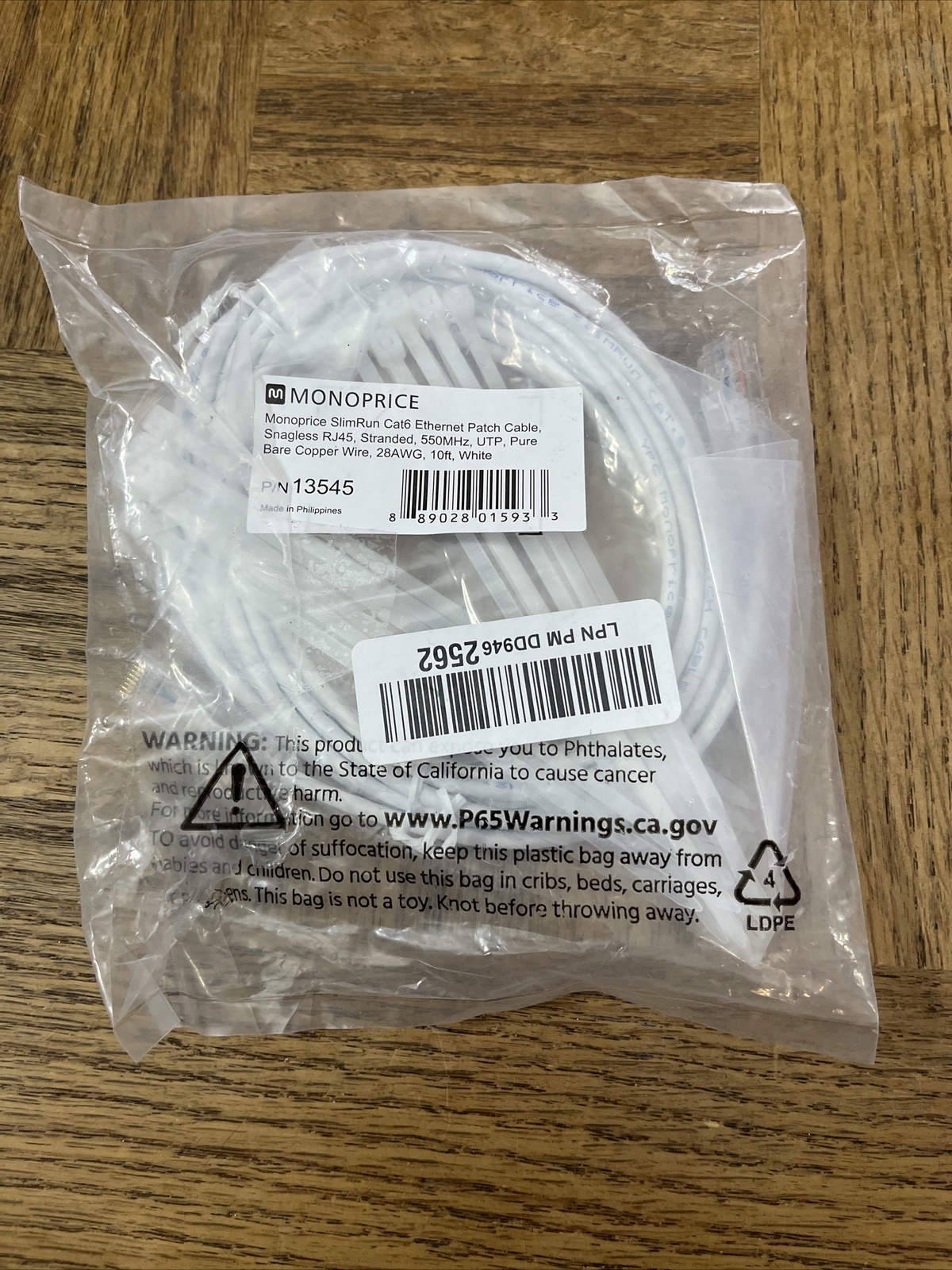 Monoprice SlimRun Cat6 Ethernet Patch Cable 10 Feet