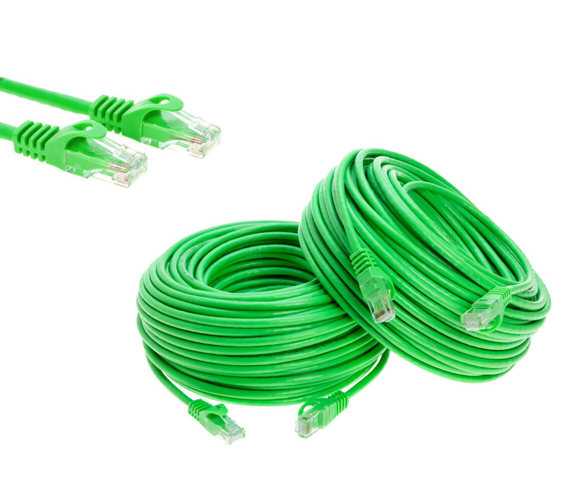 CAT6e/CAT6 Ethernet LAN Network RJ45 Patch Cable Green 50FT- 200FT Multipack LOT