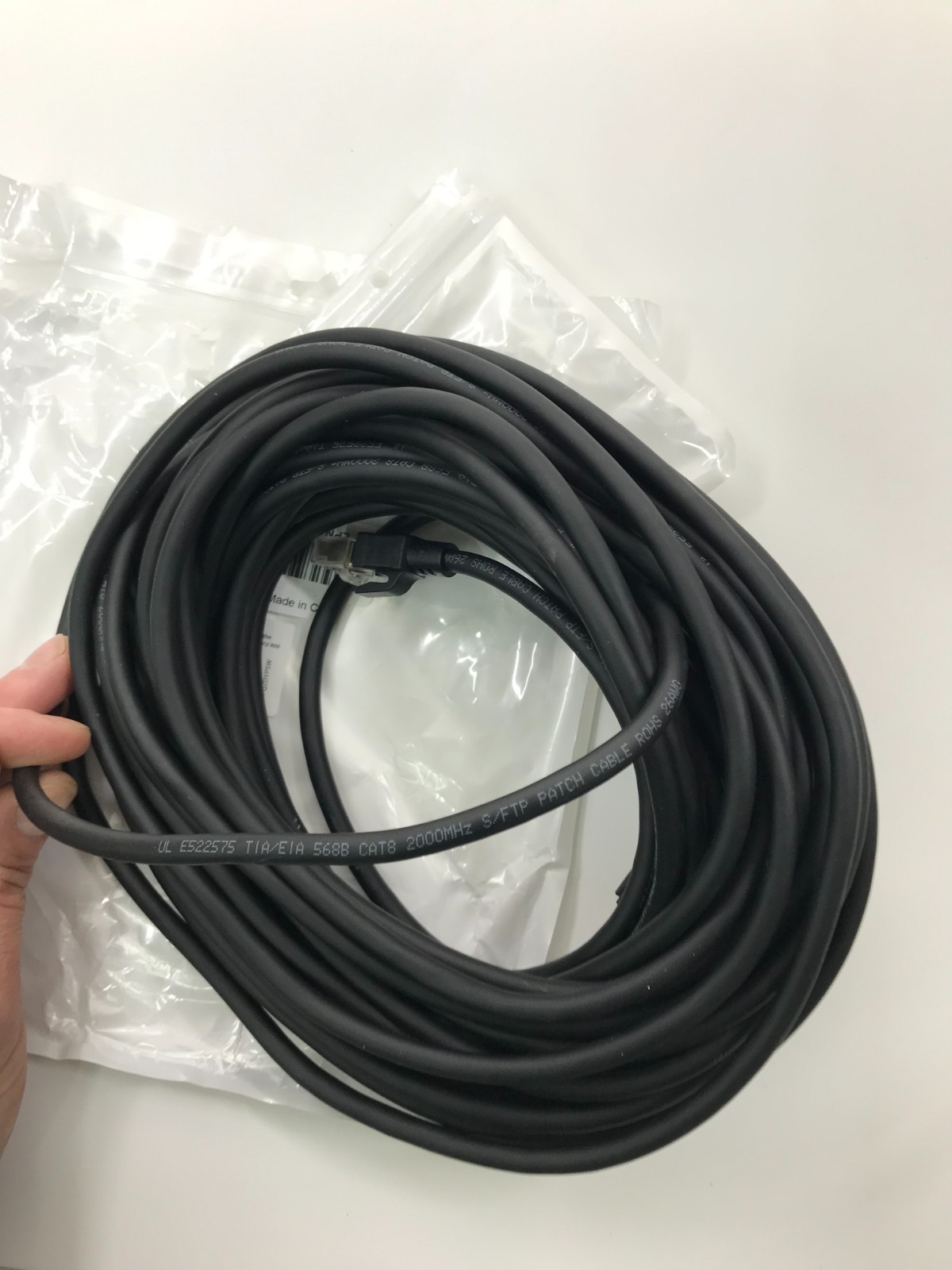 Cat 8 Ethernet Cable 50 ft Shielded Weatherproof Heavy Duty High Speed 40Gbps