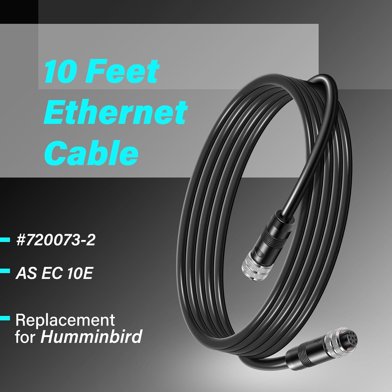 720073-2 10 Feet Ethernet Cable AS EC 10E for Humminbird Helix APEX SOLIX Onix