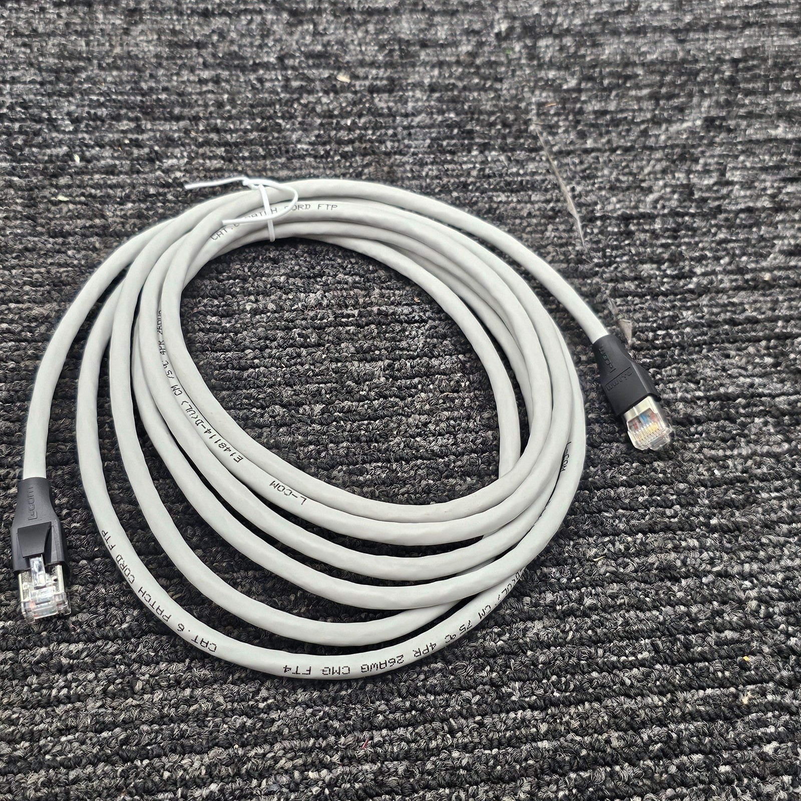 L-COM TRD695SCR-10 10FT Shielded Cat 6 Cable, RJ45 / RJ45 PVC Jacket Gray