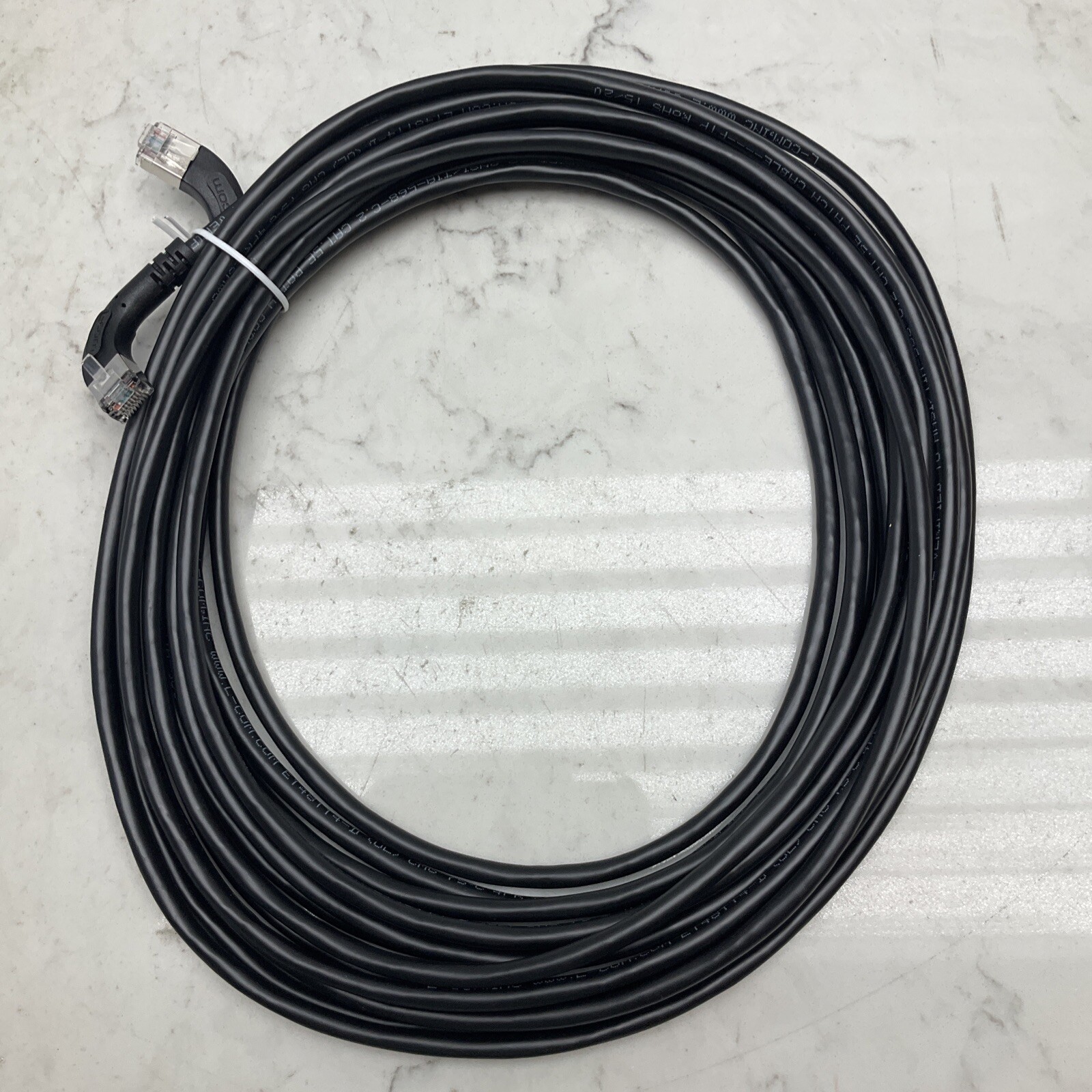 6 Pk L-Com TRD815SRA14BLK-25 Cat 5E RJ45 Ethernet Patch Cord Right Angle 25′ ft