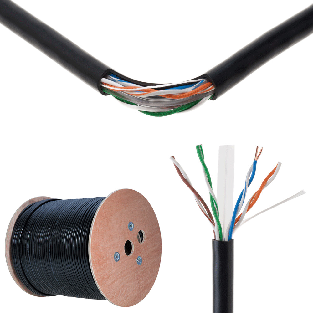 1000FT CAT6 Outdoor Cable 23 AWG UTP Solid Wire DIRECT BURIAL UV Waterproof
