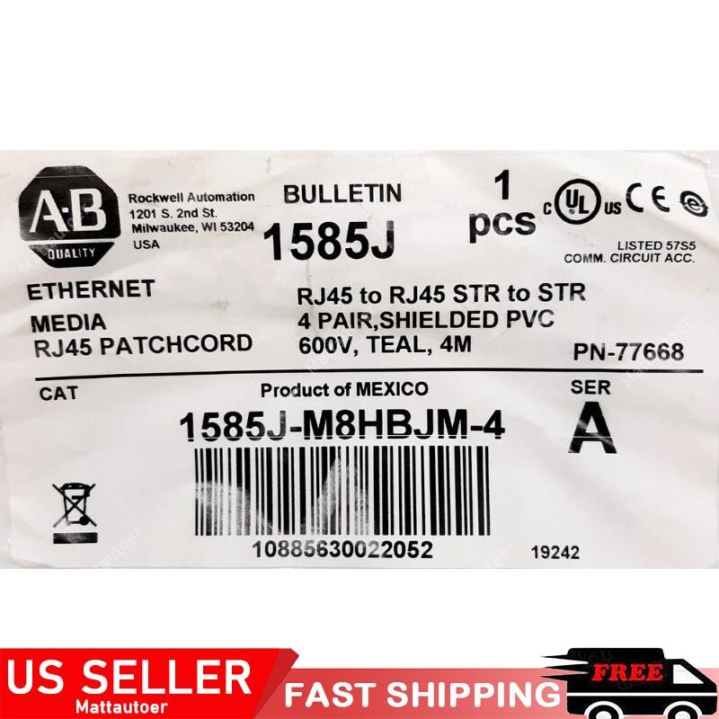 NEW Allen Bradley 1585J-M8HBJM-4 Ethernet Patchcord AB
