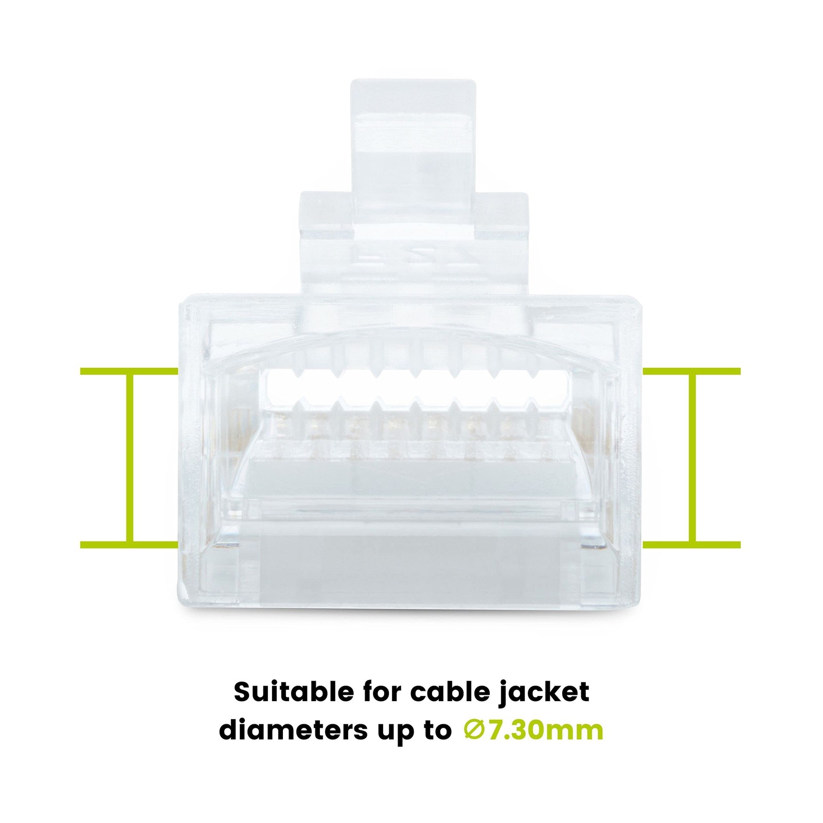 Truecable Cat6/6a Rj45 Pass Through Connectors Unshielded utp Modular Plug Ul