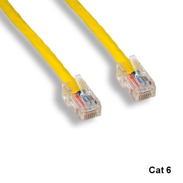 Kentek Yellow 3ft UTP Non-Boot Cat6 Cable 24AWG RJ45 Pure Copper Network Etherne
