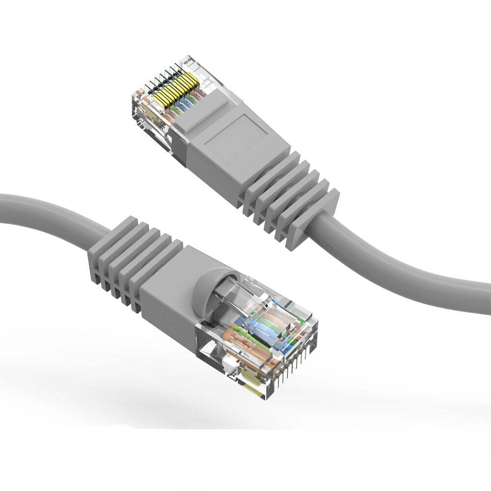 0.5Ft CAT5E UTP Ethernet Network Booted Cable Gray