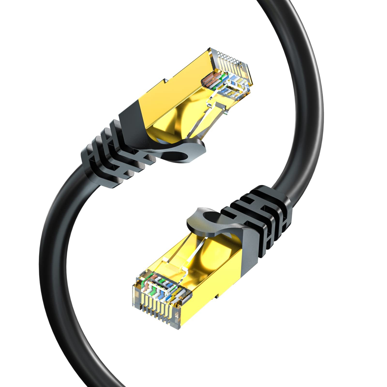 Cat7 Ethernet Cable 100ft, Cat7 Outdoor Cable Triple Shielding SSTP 10Gbps 60…