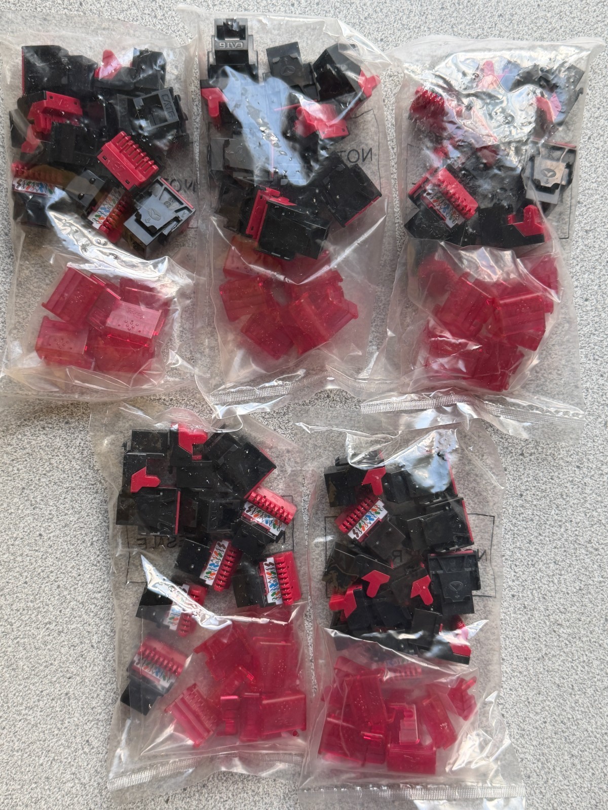 NEW LOT 50 Pack ICC CAT6 RJ45 Network Connector EZ Style Module IC107L6RBK Black