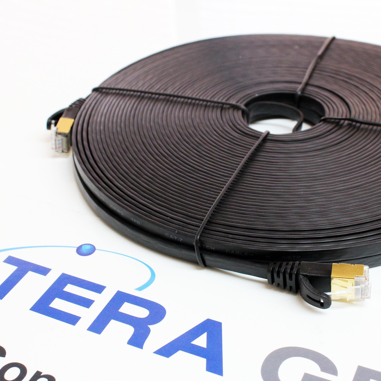 – 100FT – CAT7 10 Gigabit Ethernet Ultra Flat Patch Cable for Modem Router LA…