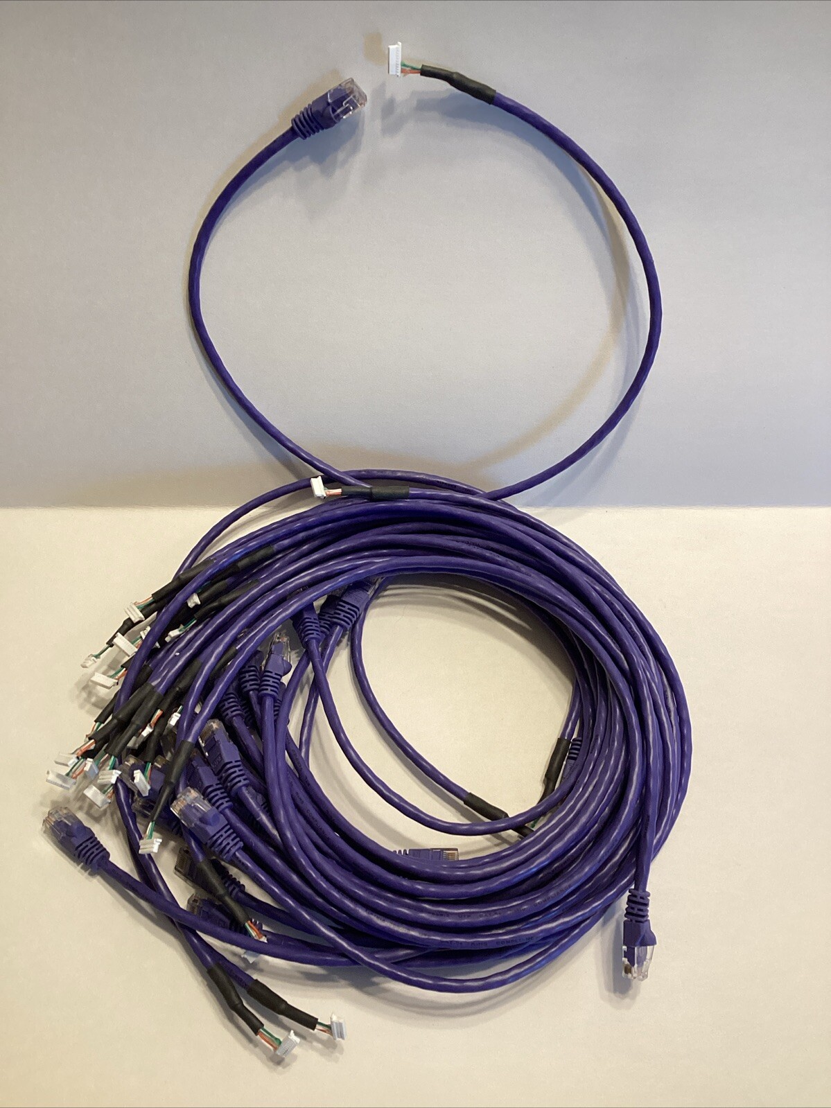 LOT 26 Monoprice 2 FT 24AWG Cat5e 350MHz UTP Ethernet Network Cable Purple 568B
