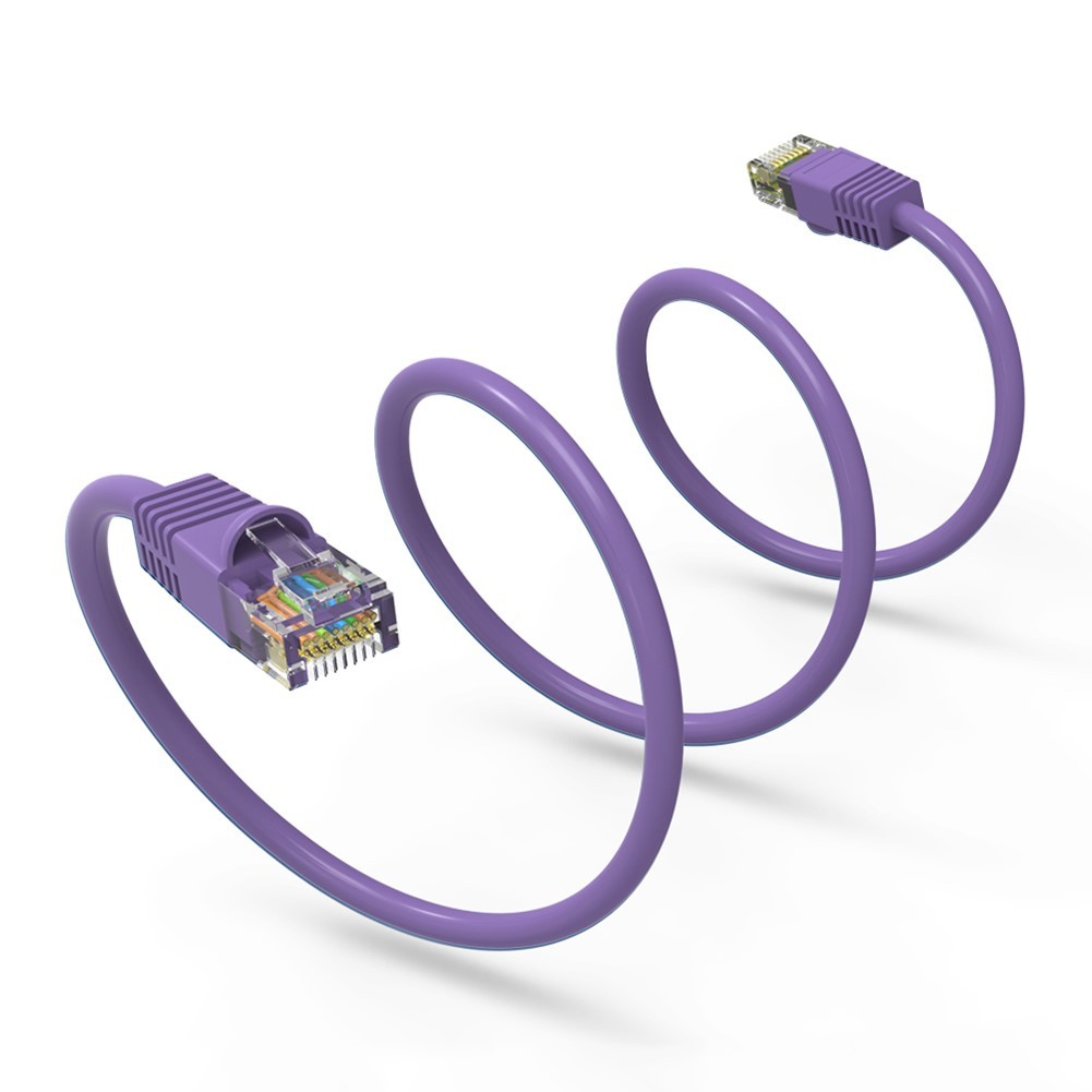 3FT Cat6 RJ45 Network LAN Ethernet UTP Snagless Patch Cable Pure Copper Purple