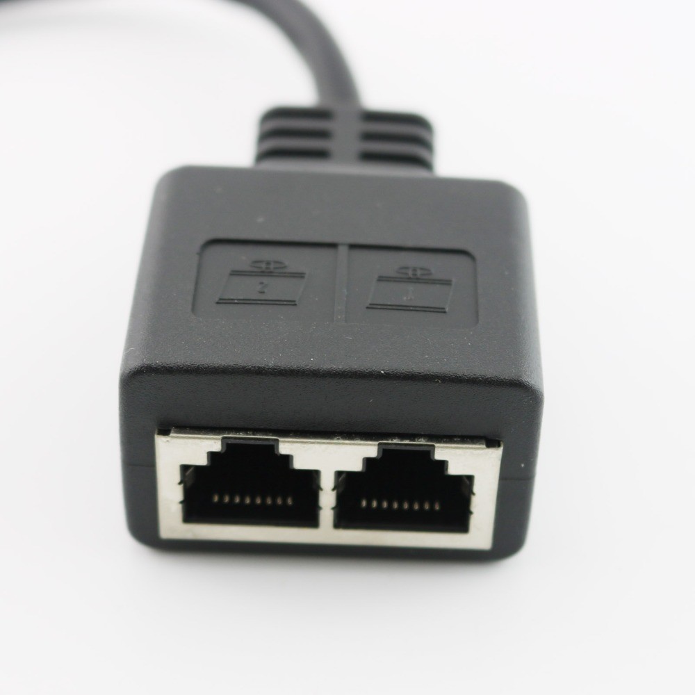 RJ45 CAT6/5 Male to 2 Female LAN Ethernet Network Splitter Coupler Adapter Cable
