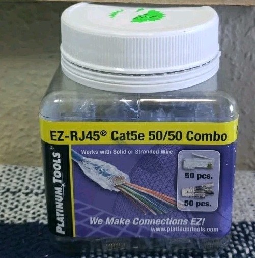Platinum Tools 202015J EZ-RJ45 Cat5e Connectors EZ-RJ45 Strain Reliefs Read Desc
