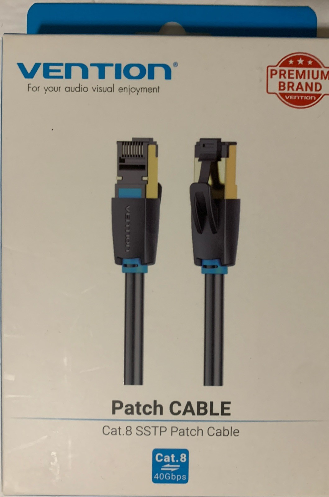 VENTION Cat 8 SSTP PATCH CABLE 0.5M-40Gbps-2000MHz Shielded Solid Copper