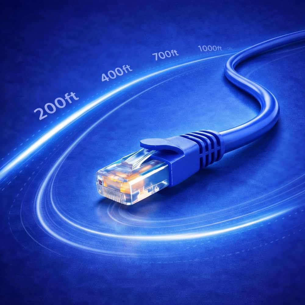 Cat6 Plenum Ethernet Cable 1000Ft (305M) – 23AWG Solid 100% Pure Copper UTP CMP