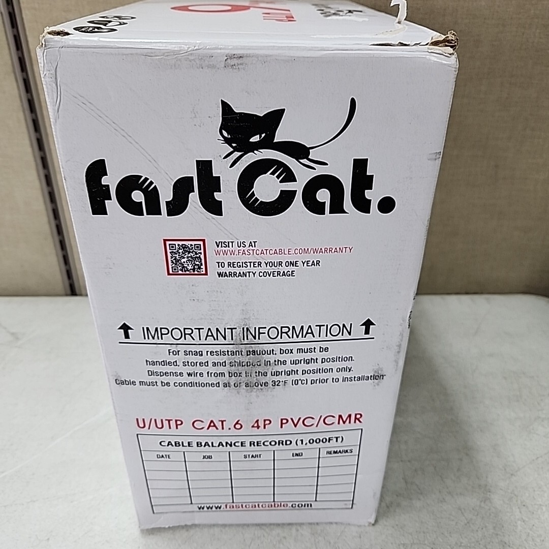Cat6 Cable 1000ft 23AWG Solid 4 Pair Bulk Cat 6 Ethernet Cable (UTP CMR) 550MHz