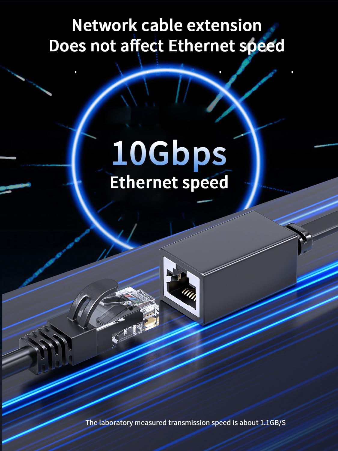 2-Pack 6 Inch Cat 7 Ethernet Extension Cable, 10Gbps 90 Degree Up-Angled RJ45…